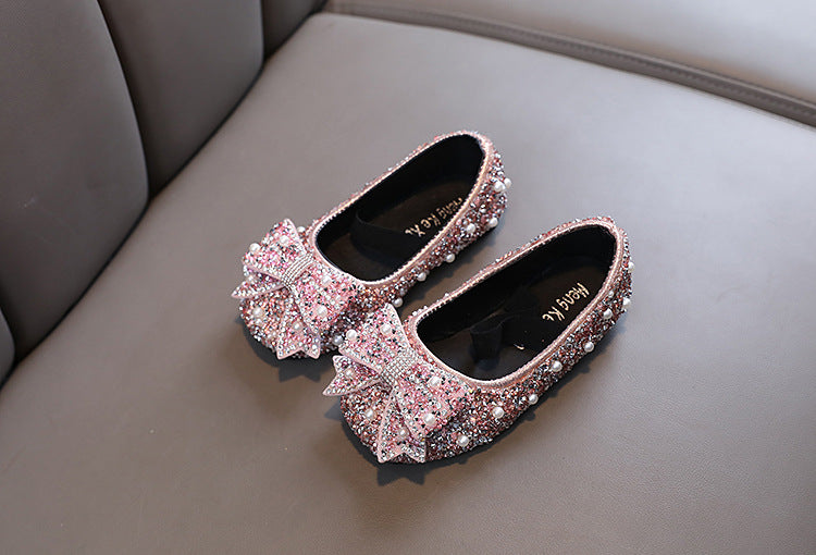 Zapatos para niños con lazo brillante