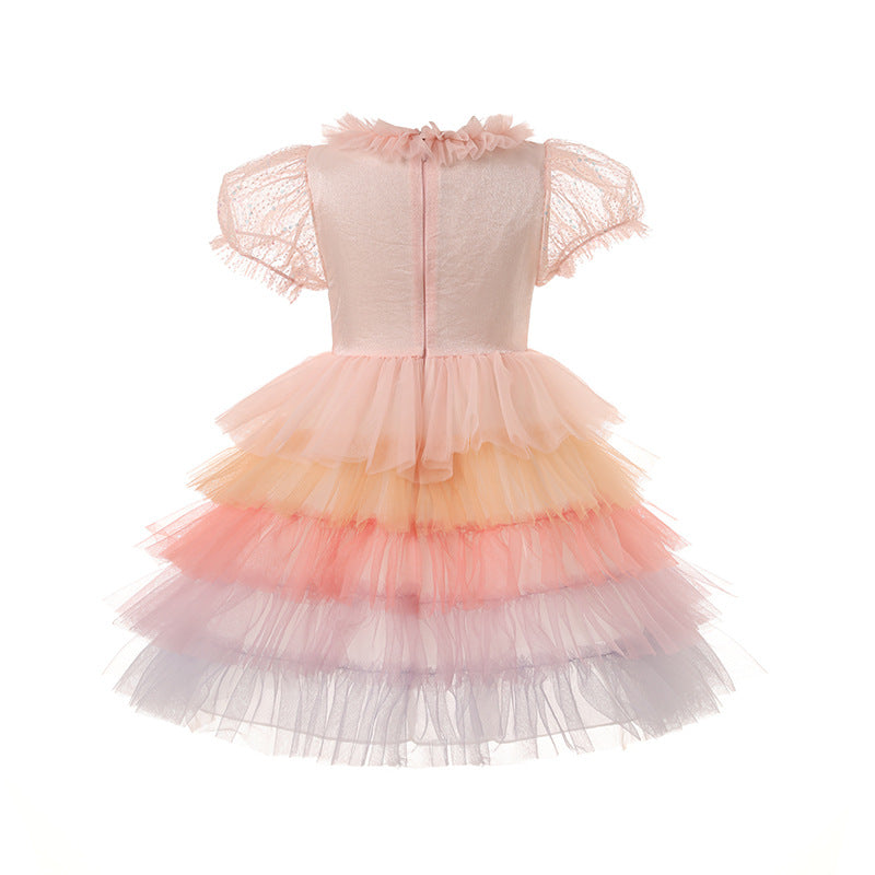 Vestido de Fiesta Infantil Tul Colores Lazo