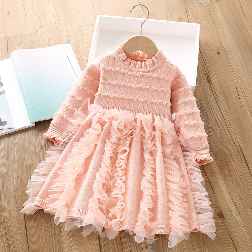 Vestido Infantil de Tul con Volantes