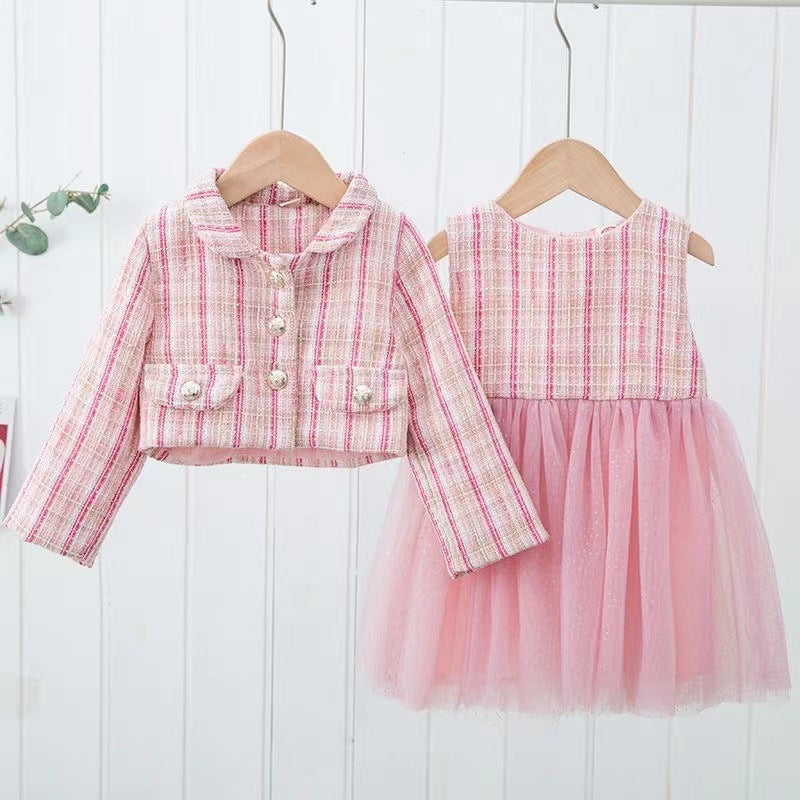 Conjunto Infantil Mujer Tweed y Tul