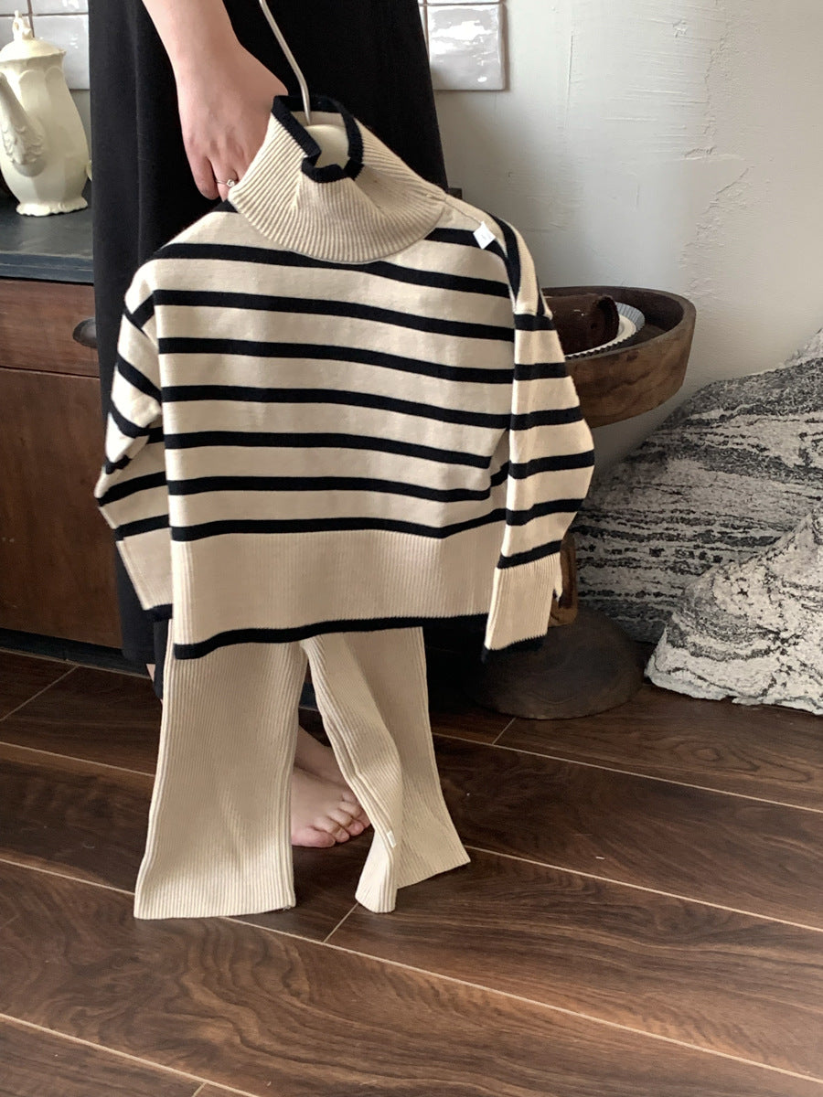 Conjunto de Rayas de Invierno para Niñas