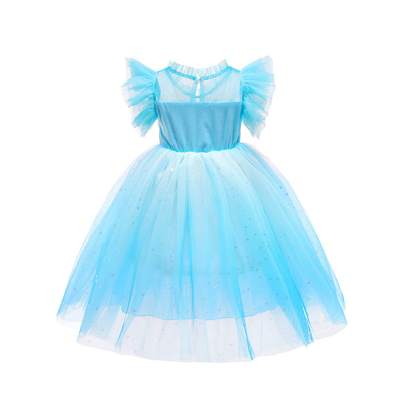 Vestido de Fiesta Infantil de Tul Azul