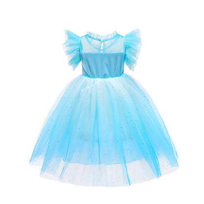 Vestido de Fiesta Infantil de Tul Azul