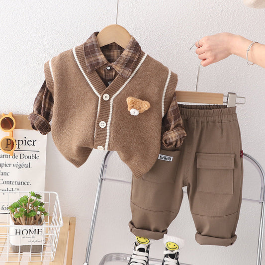 Conjunto de 3 piezas de cuadros y osito de peluche para niño