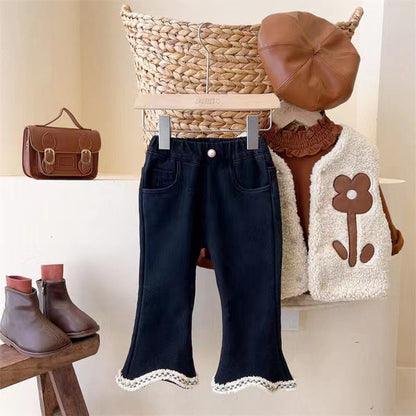 Pantalona Jeans Barra Encaje