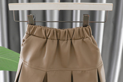 Conjunto de 3 Piezas de Cuero y tul Para Niñas
