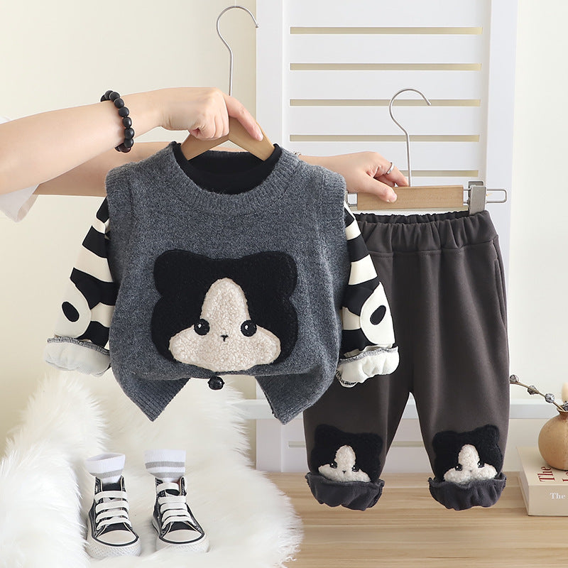Conjunto de invierno de 3 piezas para niño Oso