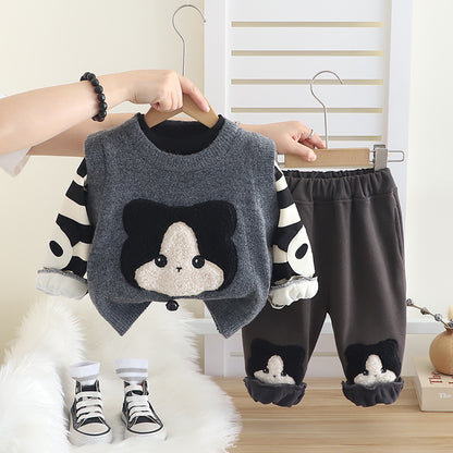 Conjunto de invierno de 3 piezas para niño Oso
