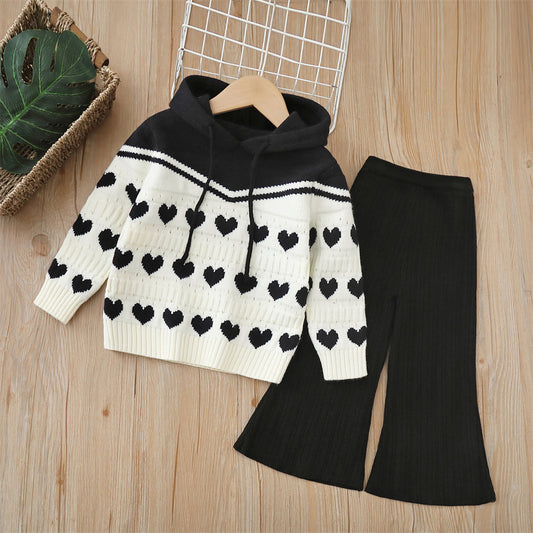 Conjunto de punto infantil Corazones