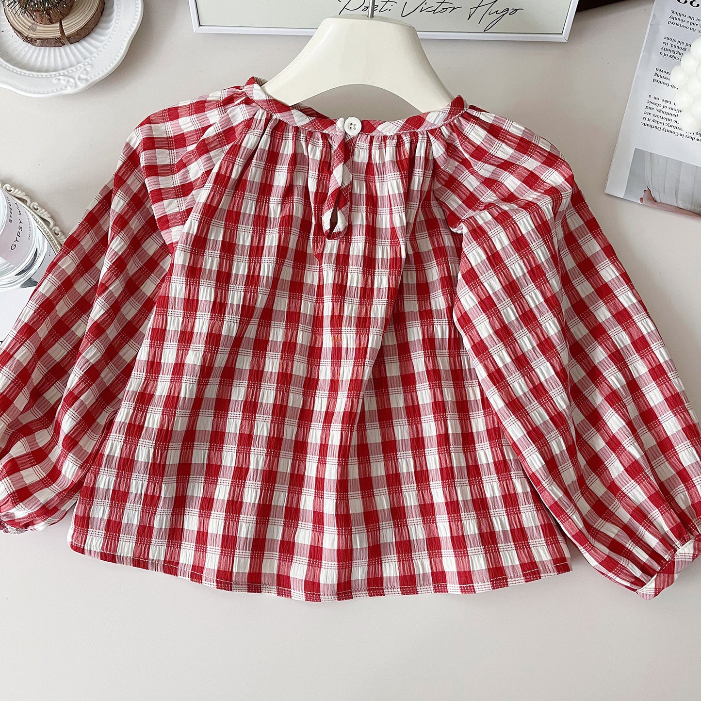 Conjunto infantil   Jeans De Fresa A Cuadros