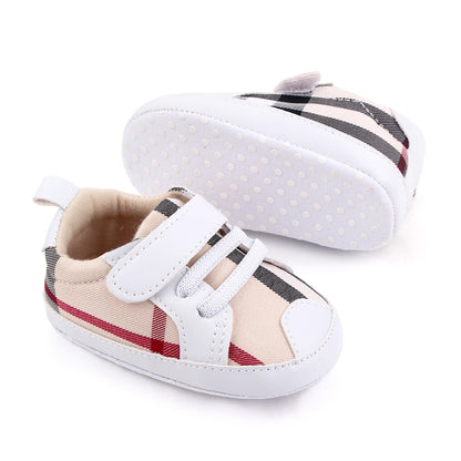 Zapatillas de velcro a cuadros para niños