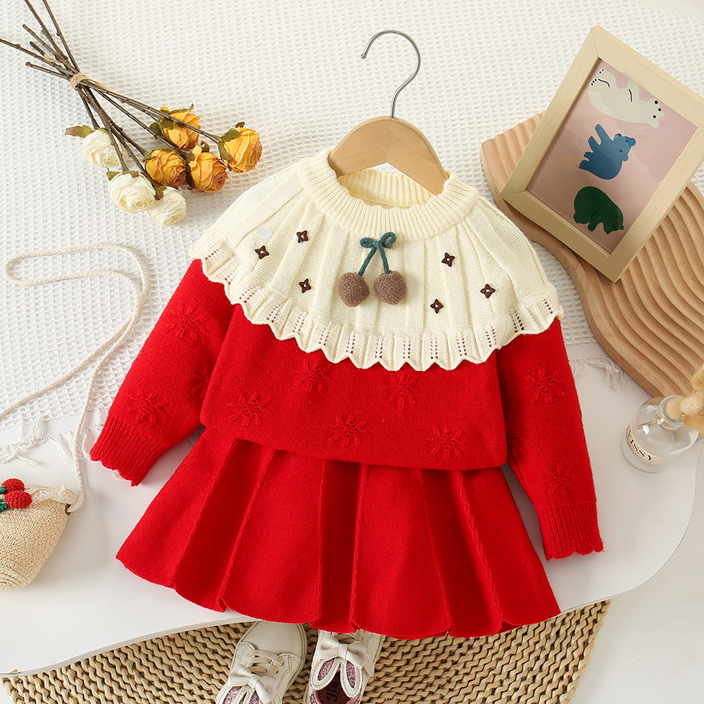 Conjunto de invierno para Niña Con Pompones