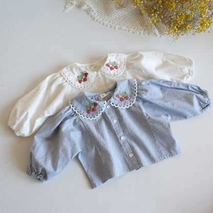 Camisa Infantil Mujer Cuello Fresa