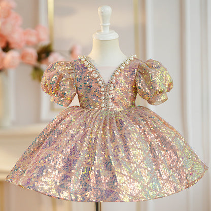 Vestido de Fiesta Infantil Perla Brillante