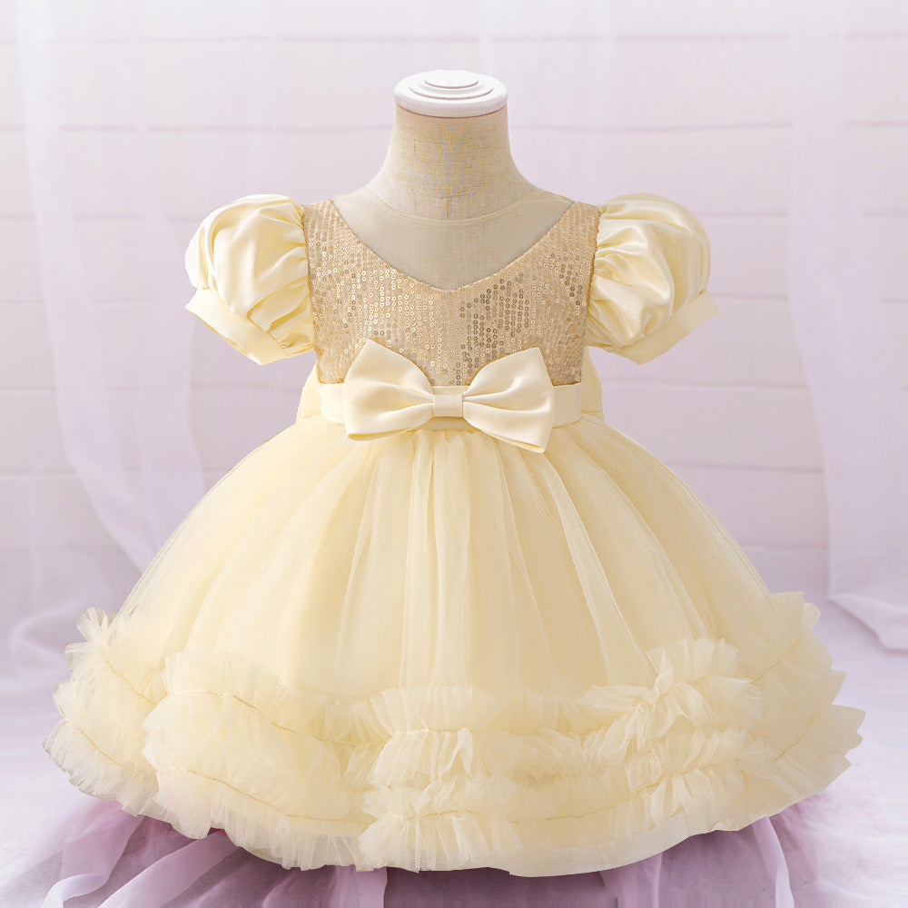 Vestido de Fiesta Infantil Lentejuelas Lazo