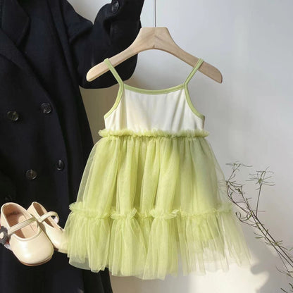 Vestido Infantil De Flores De Tul