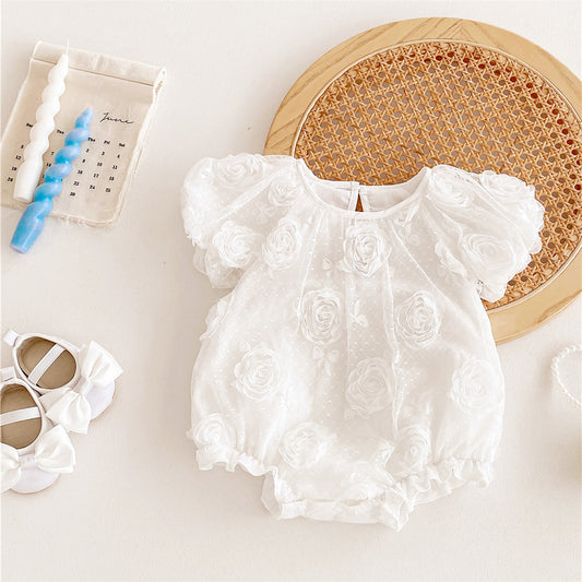 Body Infantil Flores Blancas