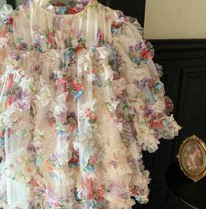Vestido Infantil Tule Floral