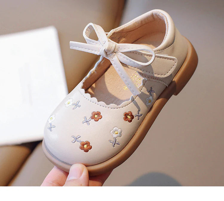 Zapato Infantil Mujer Lazo y Flores
