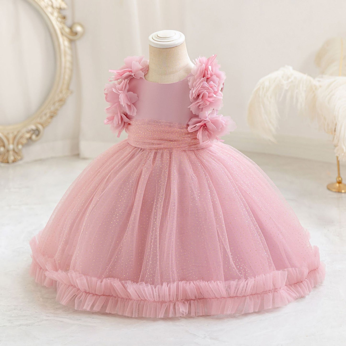 Vestido de Fiesta Infantil Tul y Volantes