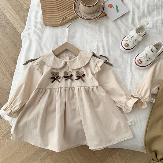 Vestido Infantil Con Osito de Peluche