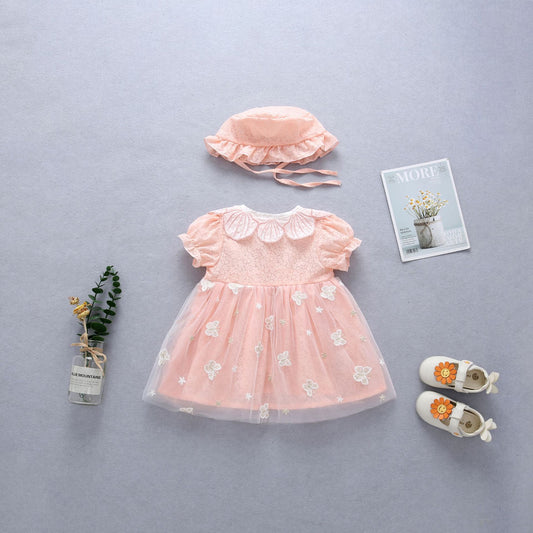 Vestido Infantil Mariposa + Gorro