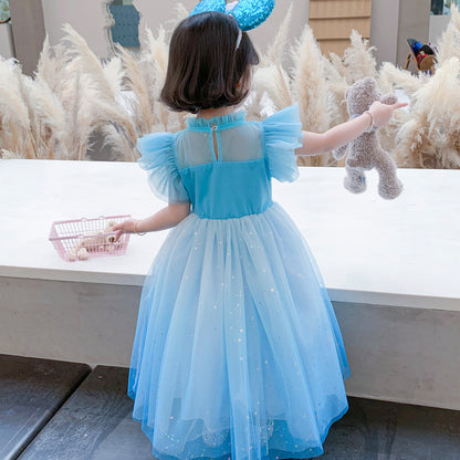 Vestido de Fiesta Infantil de Tul Azul