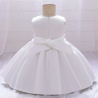 Vestido de Fiesta Infantil Flores con Perlas