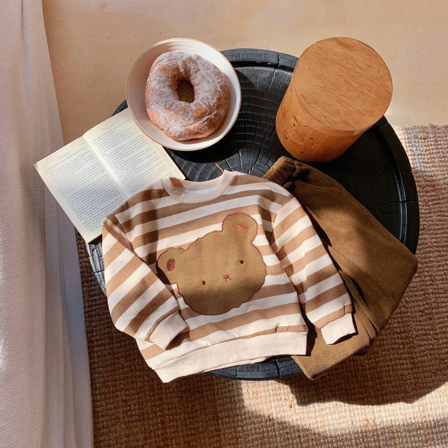 Blusa infantil de invierno con osito de peluche