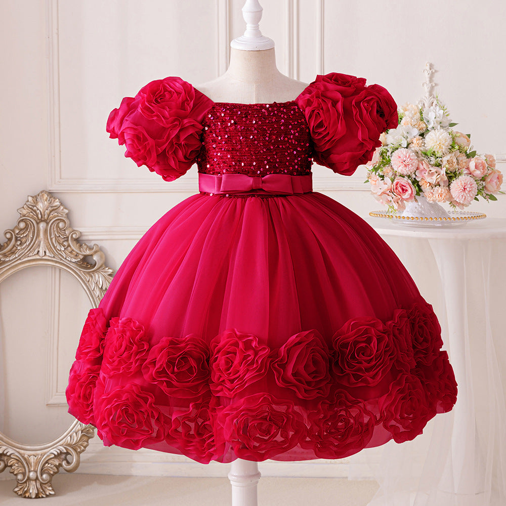 Vestido infantil floral brillante