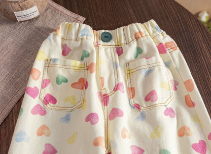 Pantalón Infantil Bolso Corazones