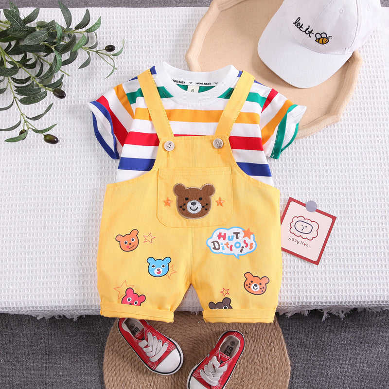 Mono Infantil con Ositos + Camisa de Rayas