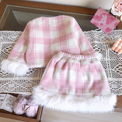 Conjunto infantil de niña de piel rosa