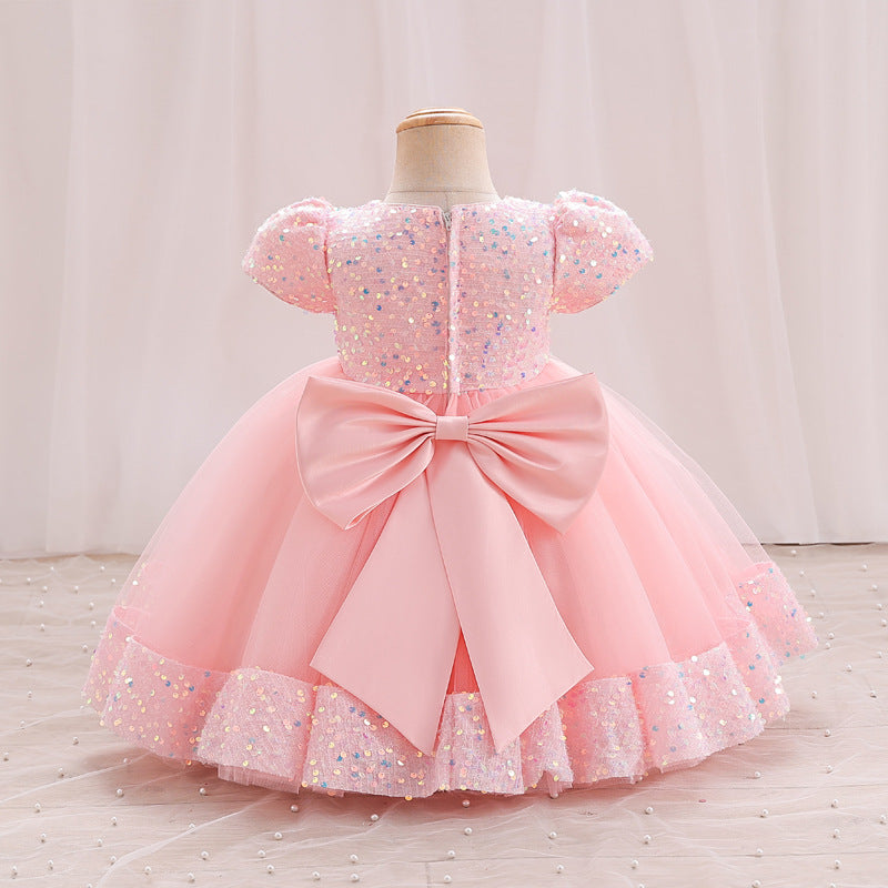 Vestido Infantil Flores Brillantes