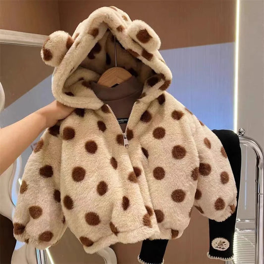 Abrigo Mujer Felpa Lunares Niño