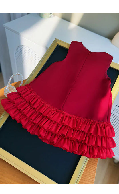 Vestido de Niña con Flores y Bajo de Tul