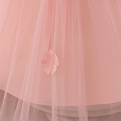 Vestido Infantil de Flores de Tul