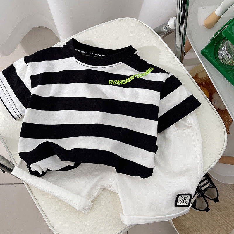 Conjunto Infantil de Rayas con Bolsillo