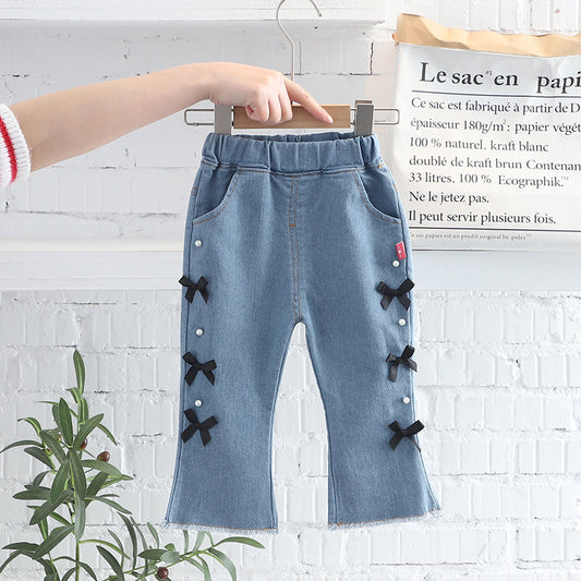Pantalones Niñas Lazo y Corazones