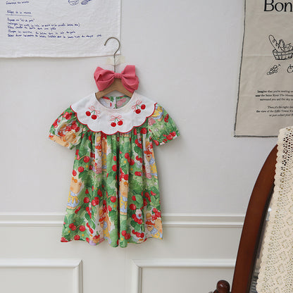 Vestido Infantil Cuello Cerejinhas