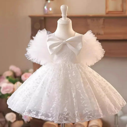 Vestido de Fiesta Infantil de Encaje Blanco
