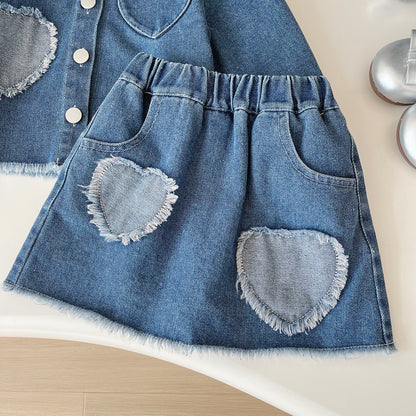 Conjunto Vaqueros Infantil Corazones