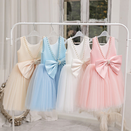 Vestido de fiesta infantil con abalorios