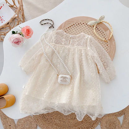 Vestido Infantil de Tul Floral