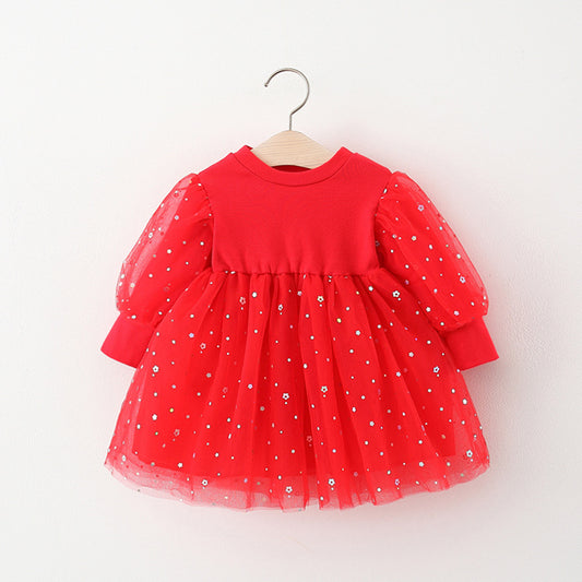Vestido Infantil Rojo con Flores