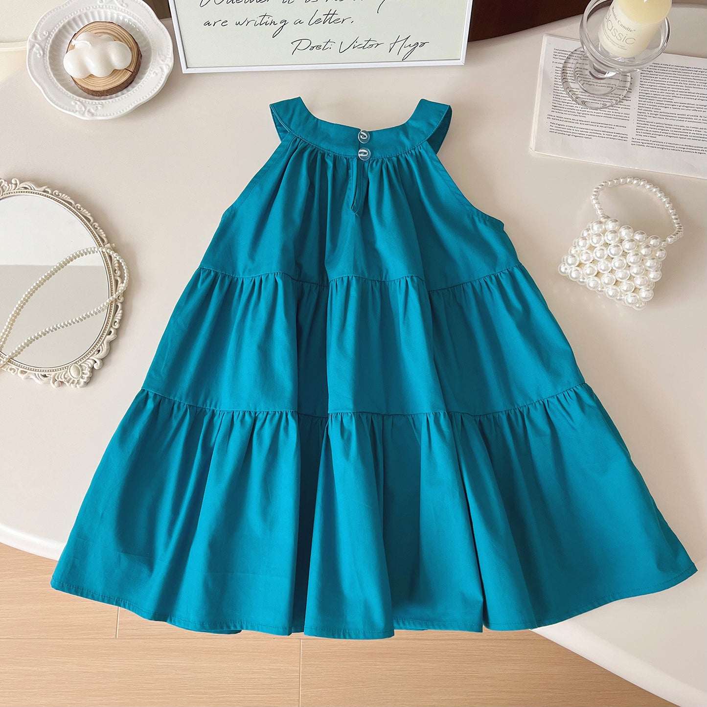 Blue Children's Set/Dress with Flower
