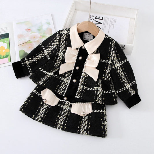 Conjunto de Lazos de Tweed Para Mujer y Niño