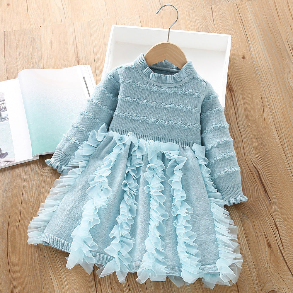 Vestido Infantil de Tul con Volantes