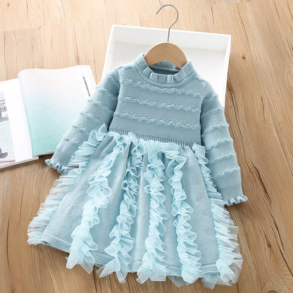 Vestido Infantil de Tul con Volantes
