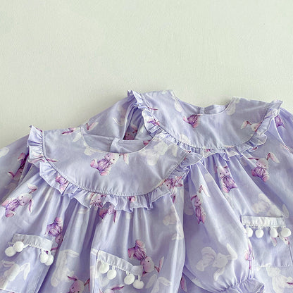 Body/Vestido con Conejitos con Pompones